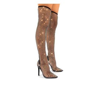 Public Desire Diamanté Fishnet Stilettos